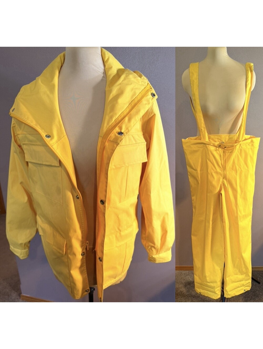 VTG 2 PC STORMPROOF BIB OVERALLS, SIZE Small London Fog RARE